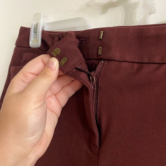 White House Black Market Slim Burgundy Pants size 8 - Picture 6 of 9